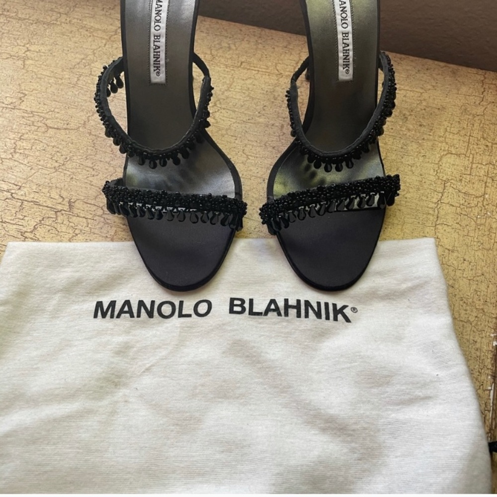 Manolo Blanhik Beaded Mules.